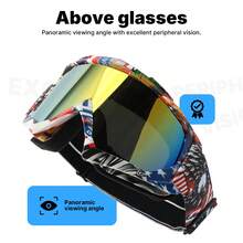 Gafas de Motocicleta Todoterreno Premium con Lente Antivaho de Doble Capa, Almohadilla de Nariz Desmontable - A Prueba de Viento y Golpes para Ciclismo, Esquí y Motocross, Alta Calidad, Protección - B - Ver 3
