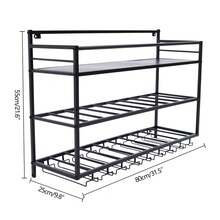 Wine Rack & Wine Glass Rack - Black - View 2
