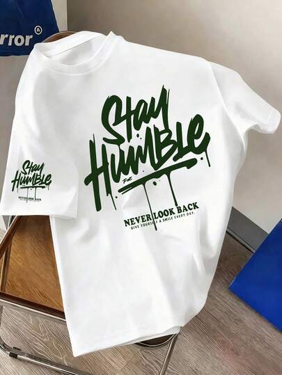 1件男童休闲圆领短袖T恤，印有彩色英文字母和眼睛图案，夏季学生服装 - 这款印有欢乐图案的T恤为每个孩子带来快乐！