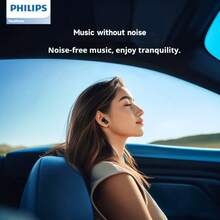 Philips TAT2569 True Wireless Earbuds, ANC Active Noise Cancelling, 10mm Drivers with Dynamic Bass, AI Mic for Clear Calls, Bluetooth 5.4, 31H Playtime, IPX5 Waterproof, Touch Control – White/Black/Blue - 查看 5
