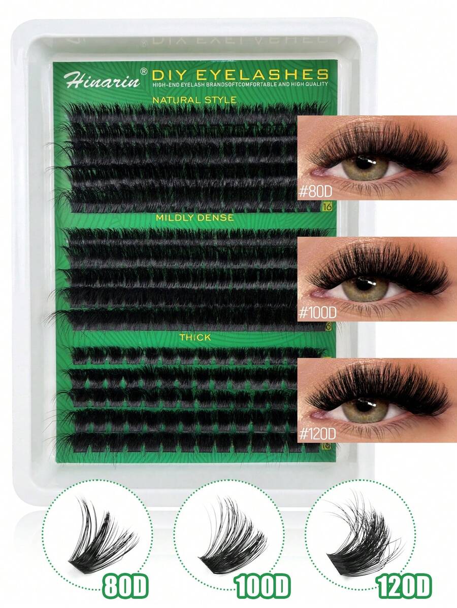 265 Pcs D Curl 5D Fluffy Lash Clusters 15 Rows Thick Volume Eyelash Clusters Extensions 80D+100D+120D Individual Lashes Cat Eye Lash Extension Soft Faux Mink Eyelashes False Eyelashes Fake Lashes Individual Cluster