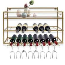 Wine Rack & Wine Glass Rack - Gold - View 5