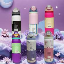 Owal 保溫不鏽鋼水壺 - 32 盎司防漏運動水壺，配備雙功能吸口、翻蓋吸管和寬口開口 – 可將飲料保冷 24 小時 – 適合健身、旅行和日常使用 - 彩色 - 查看 1
