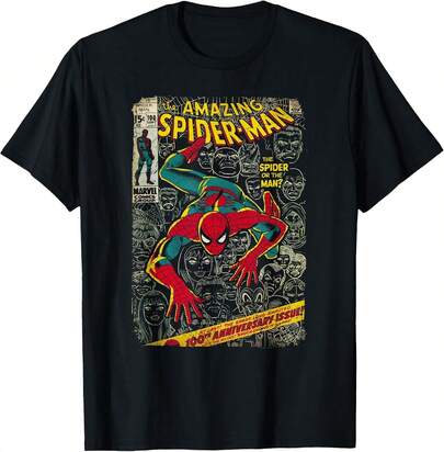 Unisex Pure Cotton T-Shirt, MarvelSpider-ManComicBookAnniversaryGraphicT-Shirt, Casual T-Shirt, Y2K T-Shirt, Cropped T-Shirt, Baby Tee, Oversized T-Shirt, Slim Fit T-Shirt, Ribbed T-Shirt, Graphic T-Shirt, Slogan T-Shirt, Letter Print T-Shirt, Lace Patchwork T-Shirt, Ruched T-Shirt, Cutout T-Shirt, Tie-Dye T-Shirt, Off-Shoulder T-Shirt, Drop Shoulder T-Shirt, V-Neck T-Shirt, Crew Neck T-Shirt, Square Neck T-Shirt, Heart Print T-Shirt, Floral Print T-Shirt, Summer T-Shirt, Beach T-Shirt, Festival T-Shirt, T-Shirt,  T-Shirt, Manfinity T-Shirt, Basic T-Shirt, New Arrival T-Shirt, St. Patrick's Day T-Shirt, Easter T-Shirt, Mother's Day T-Shirt, James Arthur, Cowboy, Cowgirl, Romwemen, , Streetwear, Heatedrivalry, , F1, Band T-Shirt, Alternative Clothing, Gifts Formen, Fnaf, FreyaSkye, Funkopop, Darts, Manfinitymen, , Maitjamen, Fivenightsatfre XGNO