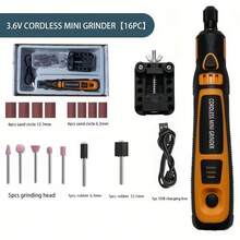F68D Cordless Electric Engraver Tool Set 96 Attachments Adjustable Speed Portable Design For DIY Jewelry Craft Projects - Orange - View 6