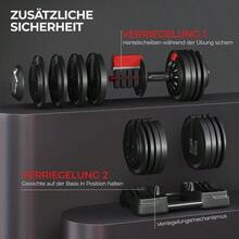 Adjustable Dumbbells 24kg Weight Levels Adjustable Dumbbell Set With 3/ 2 Modes - Black - View 7