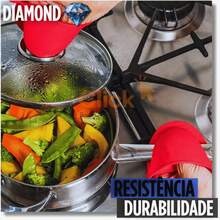 KIT 08 Luva de Silicone Para Forno Antiderrapante Alta Temperatura Cozinha Segura Assados e Churrasco Premium - KIT 04 UNIDADES - Visão 3