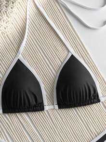 RWX VEST Triangle Bikini With Contrasting Trim And Adjustable Tie 2025 XX574 - Negro - Ver 3