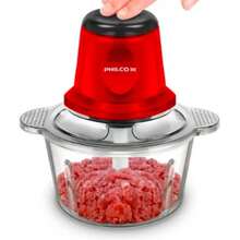 Procesador Picador De Alimentos electrico Philco  capacidad de 1.8 litros, potencia de  250w, tritura carne, verdura, hielo sin esfuerzo, 4 cuchillas de acero inoxidable, color rojo - Tipo de Enchufe A USA (110-127V) - Ver 4