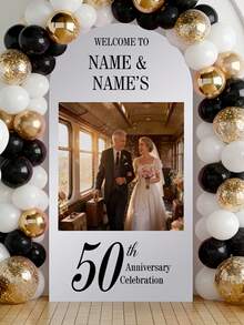 Customized Personalized Arch Canopy Shade, Personalized Wedding Arch Backdrop Canopy, Can Add Text, Images Or Logos, Suitable For Mother's Day, Father's Day, Valentine's Day, Weddings, Birthdays And Other Occasions As Personalized Anniversary Gifts - Multicolor - View 3