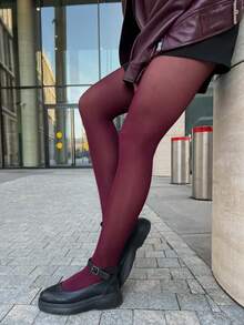 Burgundy Ultra-Sheer Tights - Bare-Leg Look, Run-Resistant & Light As Air For Summer - Burgundy - View 4