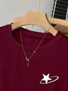 A Simple Solid-Color Short-Sleeved T-Shirt Set For Women, Suitable For Daily Wear And Easy To Match With Various Outfits. Includes 1 Piece - Multicolor 6 - View 6