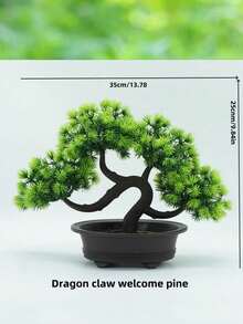 1棵45厘米/17.72英寸优雅人造松树盆景，易于养护，栩栩如生，是送给植物爱好者的理想礼物，适合小空间，可放置于家居/办公桌上作为装饰。 - 綠色 - 查看 12