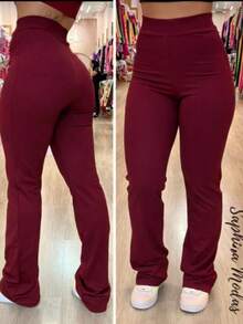Basic Flare Ballerina Leggings Without Pockets - Burdeos - Ver 3