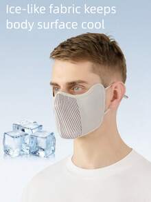1pc Men's Breathable Lightweight Sun Protection Face Mask, Suitable For Cycling, Sports, Summer - Sunscreen Mask - View 4