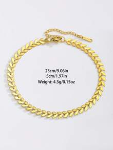 1pc Gold Anklet For Women Dainty Arrow Chain Foot Jewelry Summer Beach Boho Ankle Bracelet Adjustable Gift - Gold - View 6