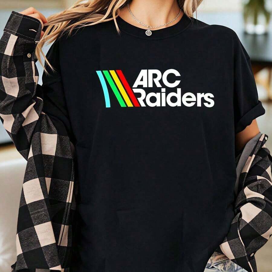 Men'S ARC R-Aiders Graphic T-Shirt - ARC Lettering & Rainbow Stripe Design, Casual Round Neck Regular Fit Tee For Casual Attire & Sports Events, All-Season Comfort, Durable Digital Print, Easy Car T-Shirt Men Football Shirts 2026 Streetwear Men Funny Ugus T-Shirts Tops For Girls Anime T-Shirt Kawaii T-Shirts For Girls Men's Clothing Harajuku Clothes Men Top Mens Tops 100% Cotton 1PC 180g - Default 1 - View 1