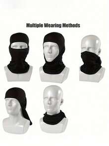 1/2/3件装男女通用透气拉链面罩，防风滑雪面罩，颈套，适用于户外运动、跑步、徒步、钓鱼、滑雪、骑行 - 頭套式 - 查看 8