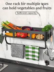 1 chiếc kệ đựng gia vị nhà bếp, hộp đựng gia vị tiết kiệm không gian kèm thanh treo khăn, phụ kiện nhà bếp và phòng tắm, đồ dùng sắp xếp nhà cửa, kệ đa chức năng. - Nhiều màu - Xem 10