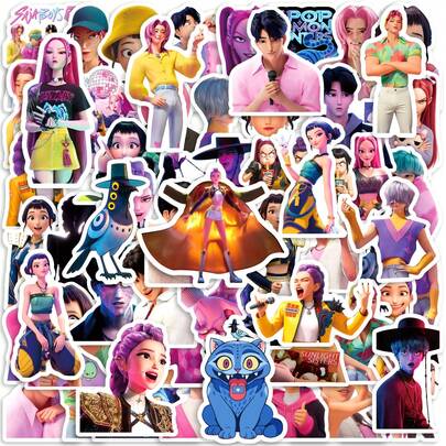 Hasbro Bộ sticker nhóm nhạc nữ K-Pop Q-Style (C51-914 /C51-908 50-51 miếng, C61-967 60-61 miếng) - Sticker graffiti chống thấm nước sống động, thích hợp làm quà tặng Lễ Phục Sinh, Ngày Valentine và Năm Mới, trang trí phòng, đồ dùng học tập cá nhân hóa và bình nước.