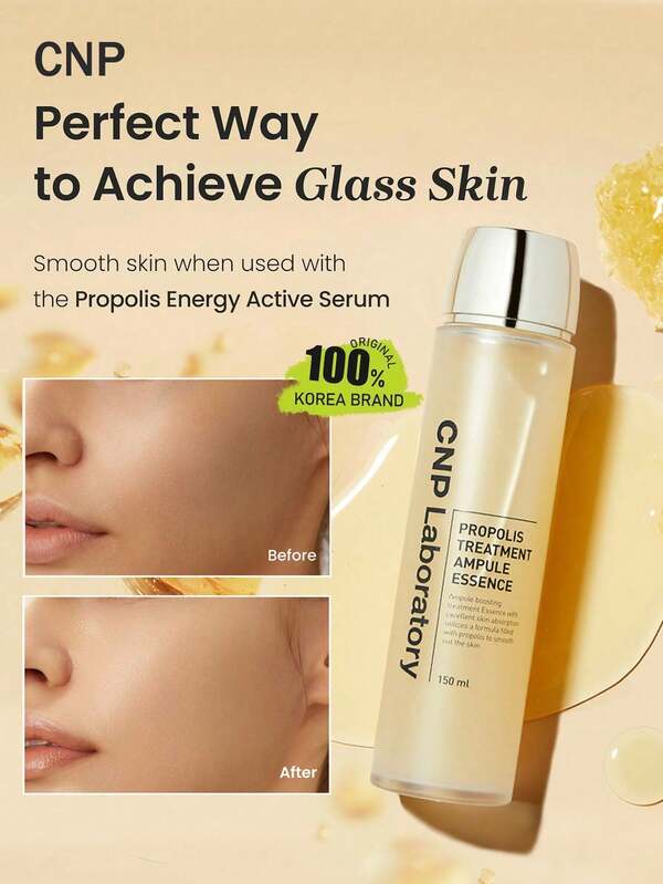 CNP 150毫升蜂胶修护精华液，韩国化妆品，精华质地，轻盈保湿，深层滋润，舒缓修护，强化肌肤屏障，150毫升/5.0液体盎司