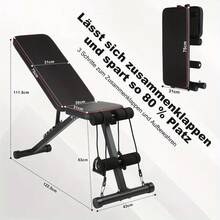 Folding Weight Bench Dumbbell Bench, Foldable - With Drawstring, Load Capacity 200kg, Multi-Training Bench Abdominal Trainer Incline Bench With 8-Way Adjustable Backrest, Load Capacity 220kg, Sit-Up Bench - 8007-1 - View 1