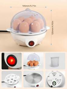 Nồi luộc trứng nhanh, sức chứa 7 quả trứng, dùng để luộc trứng chín, trứng chần, trứng bác hoặc trứng ốp la, có chức năng tự động tắt - Phích cắm EU - Phích cắm loại C của EU (220-240V) - Xem 6