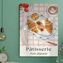 Framed French Bakery Wall Art Patisserie Breakfast Print Watercolour Croissant Pastry Poster French Café Kitchen Decor. Perfect Festive Gift Choice! This Gorgeous Artwork Elevates The Decorative Style Of Your Living Room, Kitchen, Bathroom, And All Other Rooms In Your Home. - Random Print(隨機印花) - 查看 1