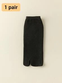 1/3 Pairs Unisex Two-Toe Mid-Calf Socks, Spring/Summer Split-Toe Socks, Pig Hoof Design, Soft & Comfortable, Black/White/Gray - Multicolor - View 13