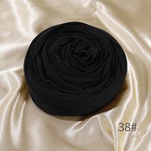 1条纯色优雅柔软围巾，女士舒适多功能头巾，采用莫代尔棉制成，适合日常佩戴 - 黑色 - 查看 1
