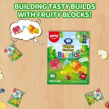 AMOS 4D Vegan Gummy Sweets Blocks Assorted Fruit Flavors 240g Build Edible Blocks Gummy Candy - 水果 - 查看 4