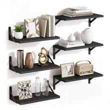 Tomnk 6pcs Floating Shelves For Wall, Floating Shelves With Storage, Shelves For Room Wall Decor For Bedroom, Bathroom, Living Room, Office - Nhiều màu - Xem 16