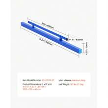 Betonestrich, 1,2 m Estrich mit Libelle, einfache Reinigung & Endkappen-Design, Aluminium- & umkehrbarer Griff zum Nivellieren von Böden, für Kleinbauarbeiten & Hausrenovierungen - Manueller Betonabzieher 48 Zoll - Übersicht 7