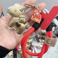 AD 1个创意“早日致富”钥匙扣吊坠，独特个性化情侣包包挂饰，汽车钥匙链，生日/新年礼物 - 金色馬+鑰匙扣 - 查看 26