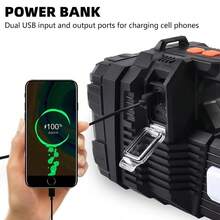 1/2 PCS Portable Rechargeable Solar Flashlight, Outdoor Handheld Spot Flood Lights With Sidelight, 3 Lighting Modes And Handle, For Emergency Hiking Camping Fishing Boating - Black - View 8