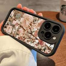 Funda de Teléfono con Patrón Vintage de Flor de Jesús para iPhone 16 15 14 Pro Max 13 12 11 XR XS Plus, a Prueba de Golpes, Protección Completa para la Cámara, Duradera, Delgada, de Silicona, Multicolor - Negro - Ver 7