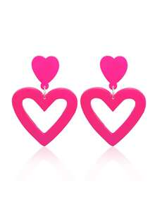 Heart-Shaped Earrings, Valentine's Day Earrings, Wedding Earrings, Lightweight Acrylic Earring Jewelry, Mother's Day Gifts - Multicolor - View 14