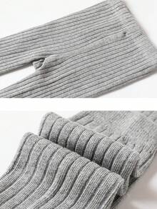 1pc Ankle Length Striped Leggings, Snug Fit Pants For Matching Outfits - Grey - View 4