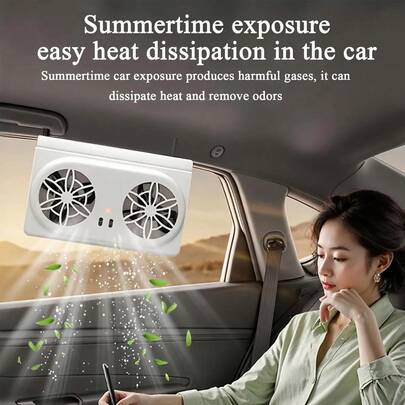 YAIUZGOO Ventilador de escape de coche con energía solar, Ventilador de ventilación de coche compacto con energía solar, Sistema de ventilación de ventana/parabrisas de coche, Ventilador de refrigeración de verano, Ventilador portátil de circulación de aire para mantener tu coche fresco, Accesorios de coche