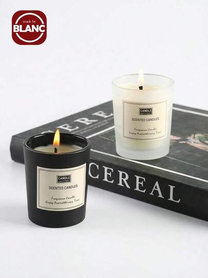 1 件黑色玻璃杯香薰蜡烛 | 100 克大豆蜡烛，秋季家居装饰，女性生日礼物，房间装饰和婚礼。