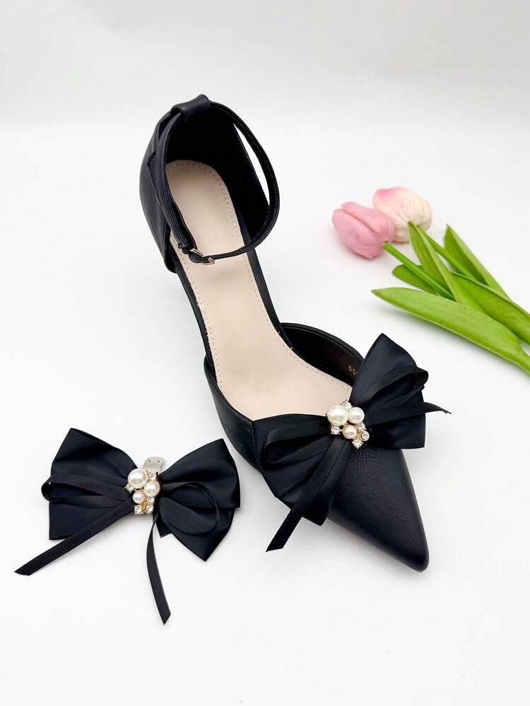 2个新款可拆卸蝴蝶结鞋夹，高跟鞋和凉鞋装饰 - 彩色 - 查看 5