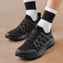 Skechers Zapatillas deportivas casuales, transpirables y cómodas para hombre - Negro - Ver 3