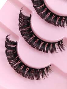 7 Pairs Russian Volume Lash Extensions - Super Curly, Fluffy, And Wispy 3D Makeup False Eyelashes For Daily, Party, And Festival Use Fake Eyelashes Individual Lashes Clusters - Black - View 4