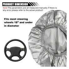 1pc Universal 18 Inch Car Steering Wheel Sun Shade Cover, Silver Coated Cloth Steering Wheel Protector, Windshield Sun Visor, Design, Side Sun Block To Protect Vehicle Steering Wheel - A - View 10