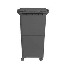 Interior Lixeira de reciclagem com separação seletiva, pedal, rodas e alça, compartimentos duplos, preto antracite, 38L (24L + 14L) - Cinza - Ver 10