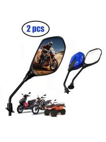 2 Pcs Universal Motorcycle Mirrors, Motorcycle Accessories, Motorcycle Rearview Mirror - A - View 2
