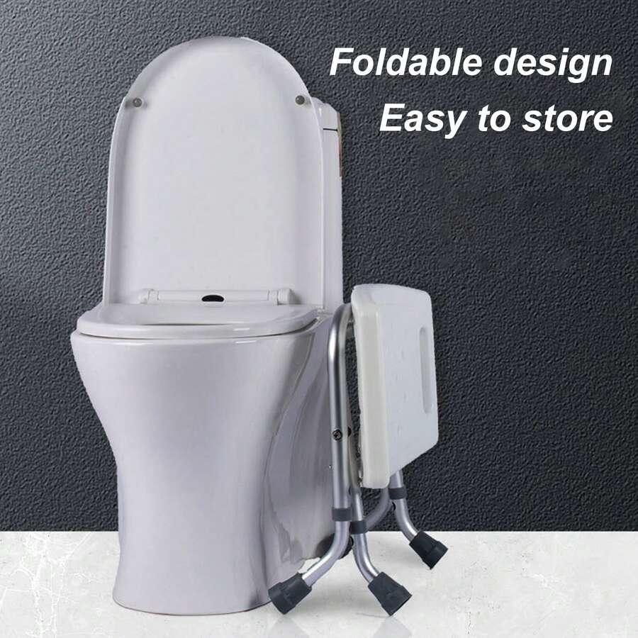 Asiento de Ducha Ajustable con Cojín EVA, 3 Niveles de Altura, Almohadillas Antideslizantes, Capacidad de Carga de 158.76KG - Diseño Trapecio Robusto, Blanco Elegante - Ideal para Personas Mayores, Mujeres Embarazadas y Discapacitados, Silla de Baño en el Cuarto de Baño, Muebles de Baño Estilosos, Diseño Antideslizante Regalos de Navidad/Regalos de Halloween, Silla de baño ajustable, plegable, antideslizante, soporte resistente con estructura duradera, fácil almacenamiento para segurid - A - Ver 1