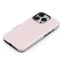 Pink Striped Shock-Proof Phone Case, Suitable For IPhone 17/16/15/14/13/12/11 Pro Max/Pro Plus/12 Mini/13 Mini, Galaxy S26 S25 S24 S23 S22 S21 Plus Ultra - Light Pink Stripes - View 3