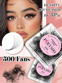 500片预制C/D卷翘睫毛嫁接片，3D/6D/9D手工扇形睫毛，长度8-14毫米，高品质，适用于美容院 - C - 查看 9