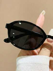 1 Cặp kính thời trang hình bầu dục màu đen kiểu cổ điển, phù hợp cho trang phục thường ngày, đi biển mùa hè, phong cách đường phố, kỳ nghỉ, du lịch. - màu đen - Xem 3